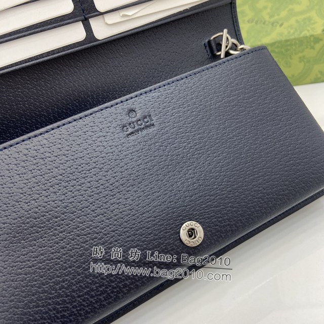 Gucci專櫃古馳最新款GG字母圖案Horsebit 1955系列鏈帶錢包 jh2178型號：621892